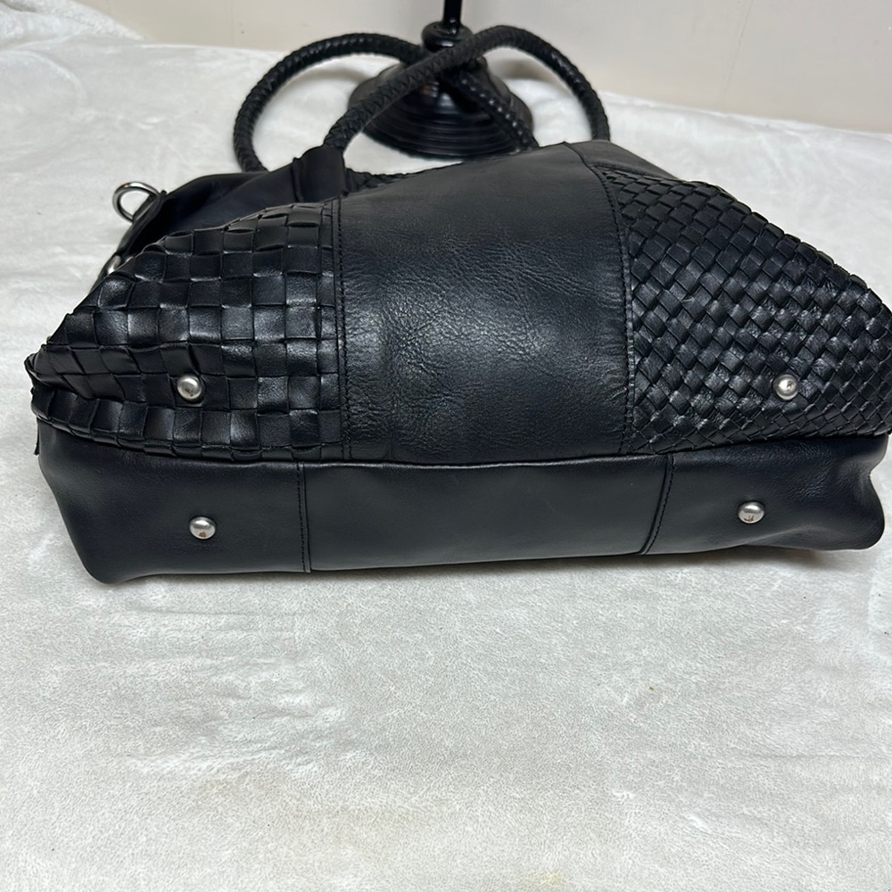 PATRICIA NASH SLOUCHY DISTRESSED 3 WAY WEAVE PALOMA HANDBAG Black with Dustbag - Picture 4 of 16